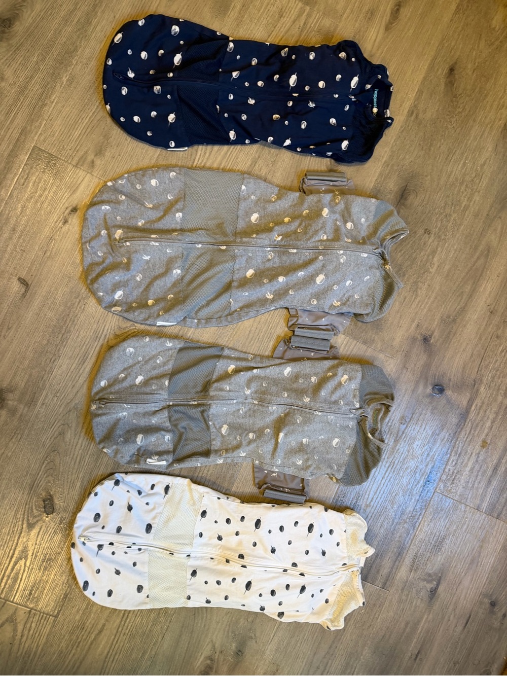 Kids Sleep Swaddle Sack - Navy, Gray, White Polka Dot Options